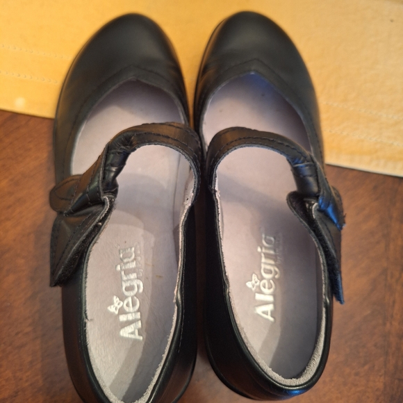 Mary Jane Black Leather Alegria Shoes With Easy Closure Sz 38 (8) - Picture 8 of 16